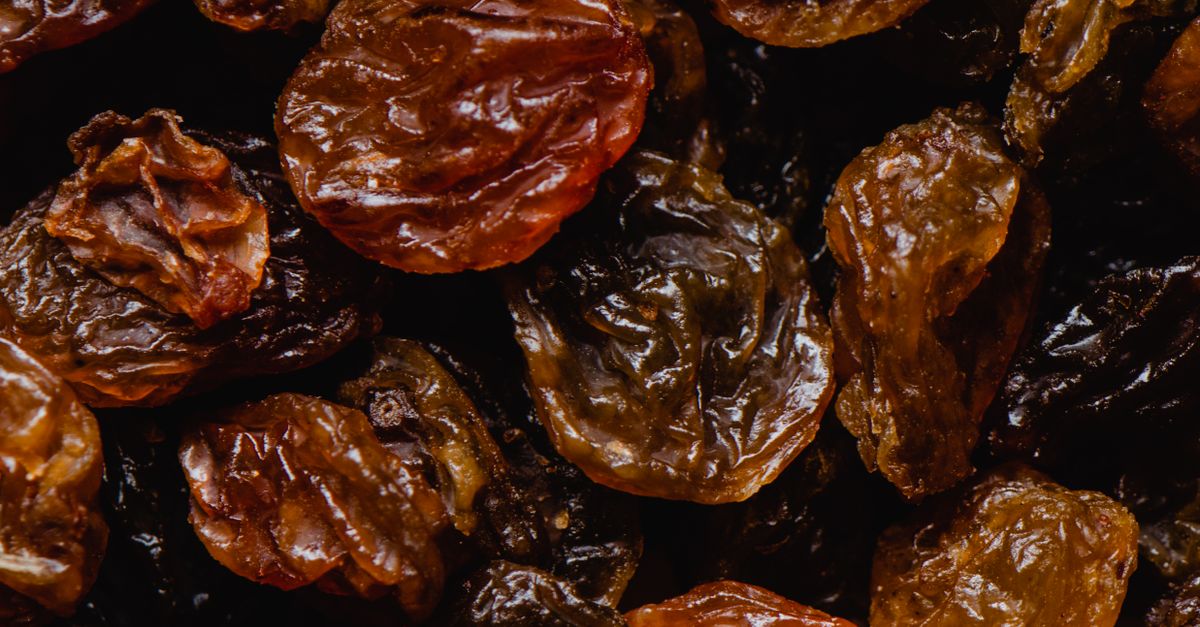 Close-up of dried raisins
