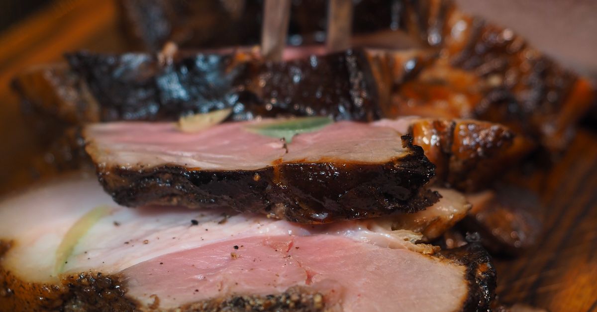 Close-up of grilled steak with a browned, caramelized crust